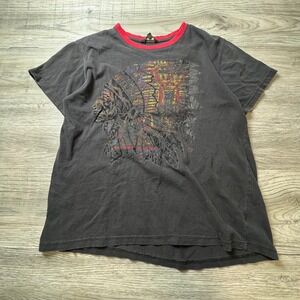 Imperious Graphic Tee Mens Medium Black Red Headdress Ringer Streetwear Shirt‎